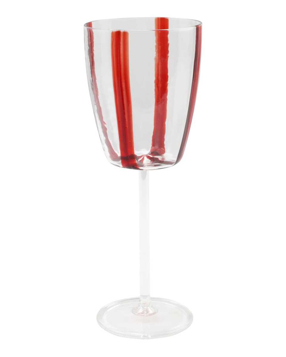 Stripe Red Wine Glass